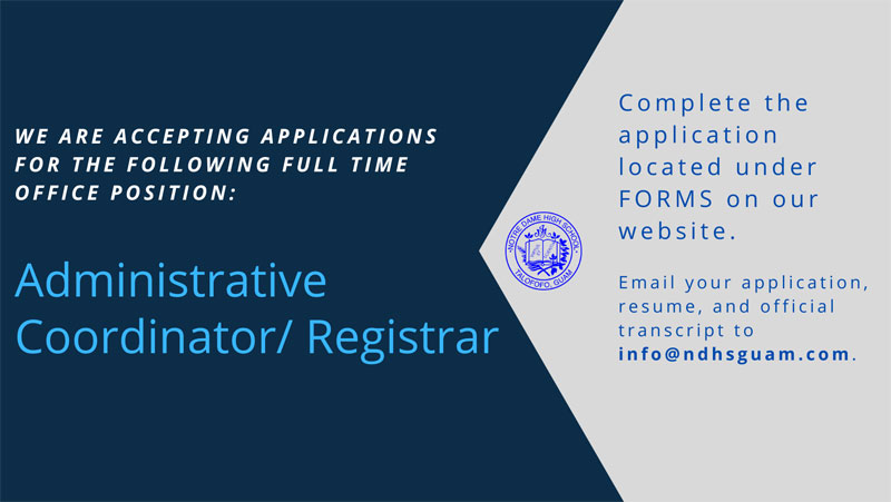 Administrative coordinator/Registrar
