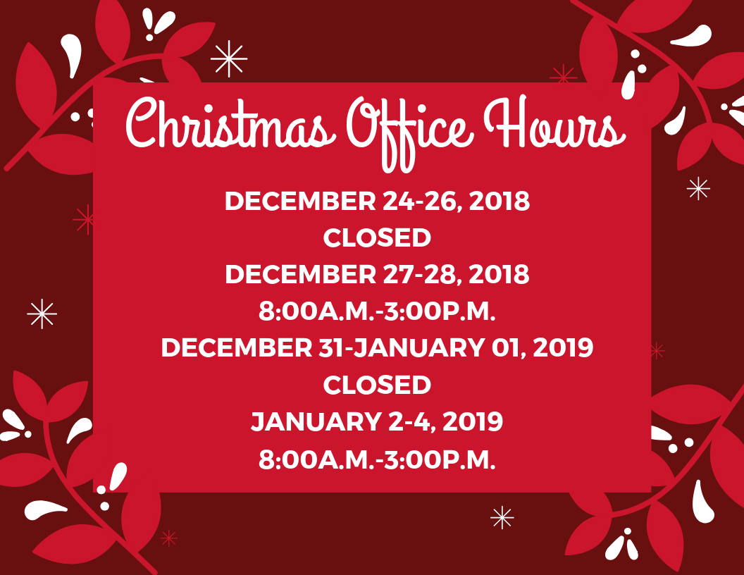 Christmas Office Hours