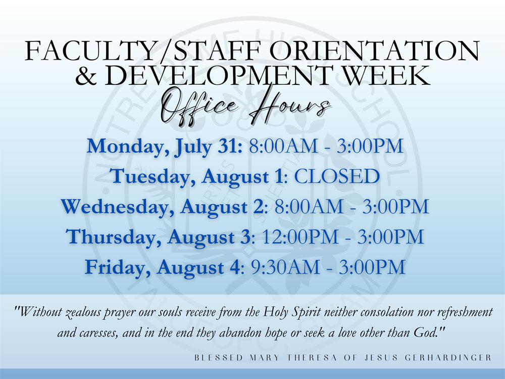 Faculty / Staff orientation & Development week
