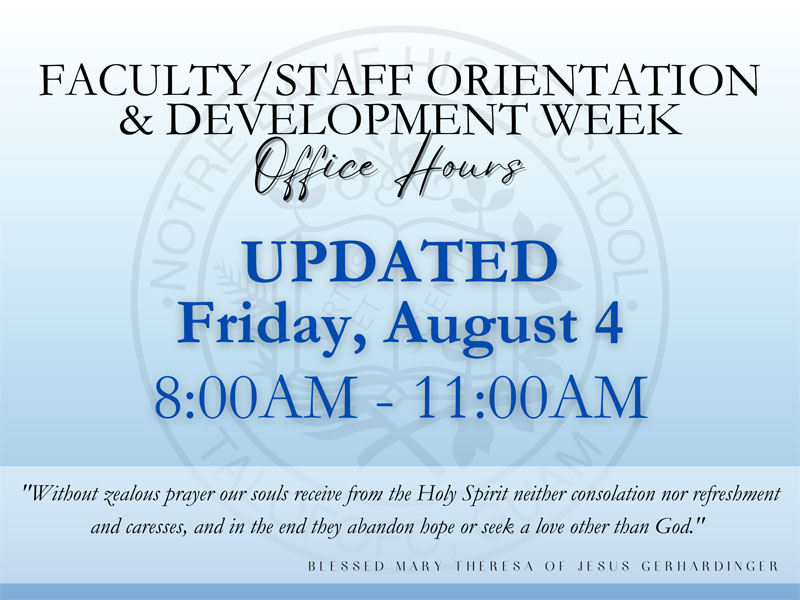 Faculty / Staff orientation & Development week