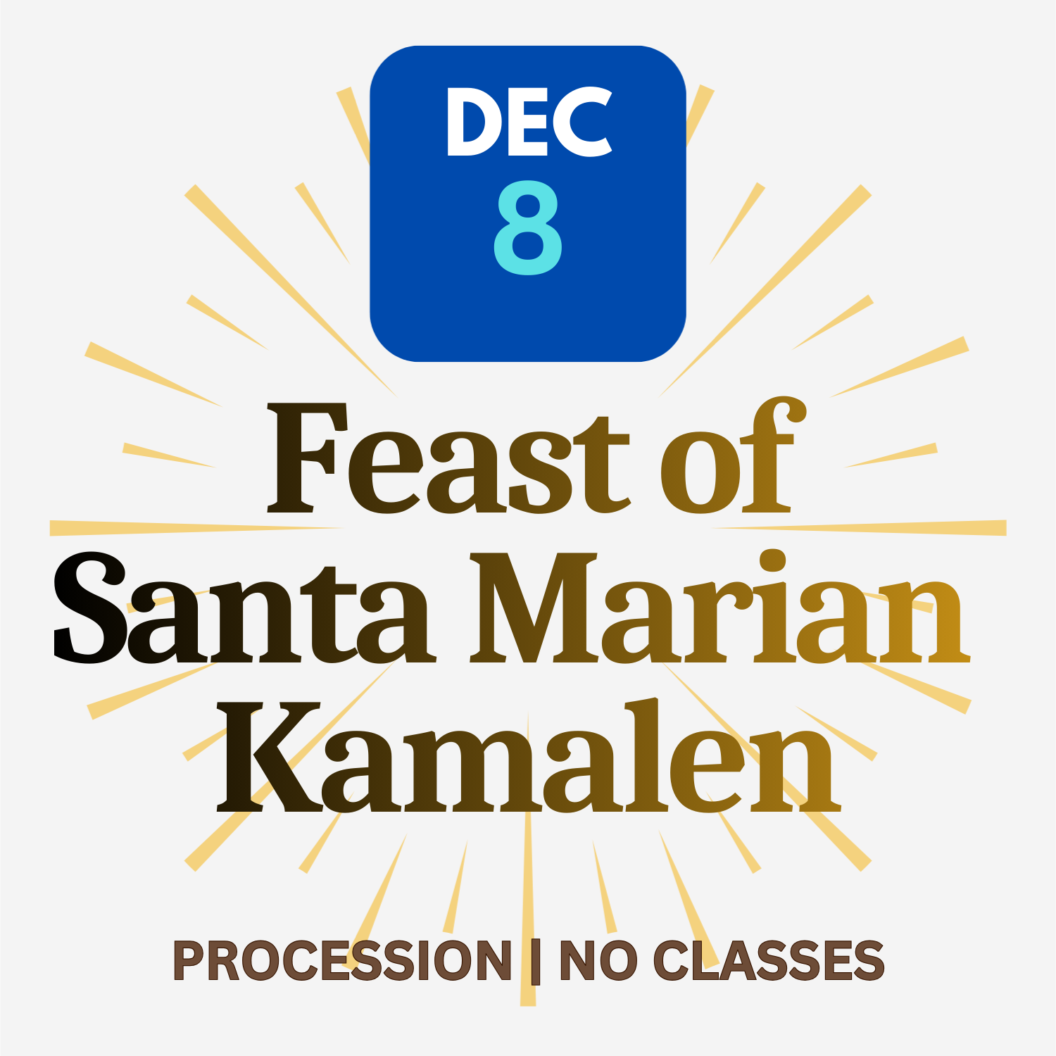 Feast of Santa Marian Kamalen 2025