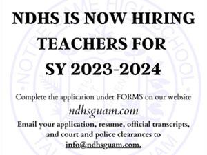 NDHS - Hiring Teachers