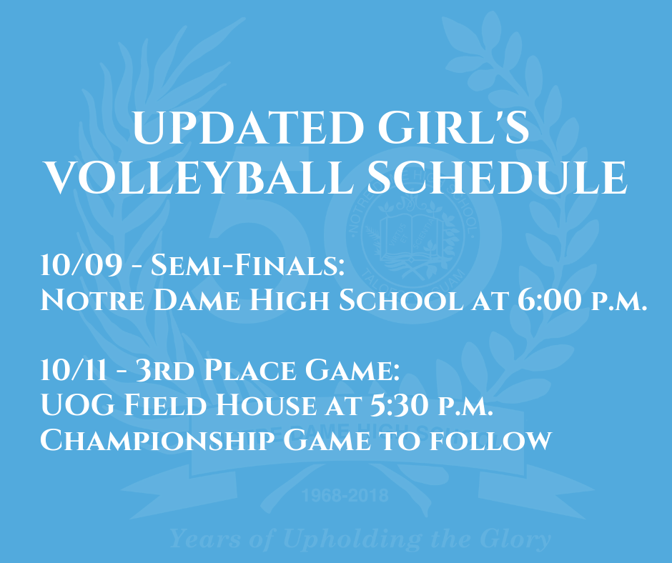 Updated Volley Ball Schedule